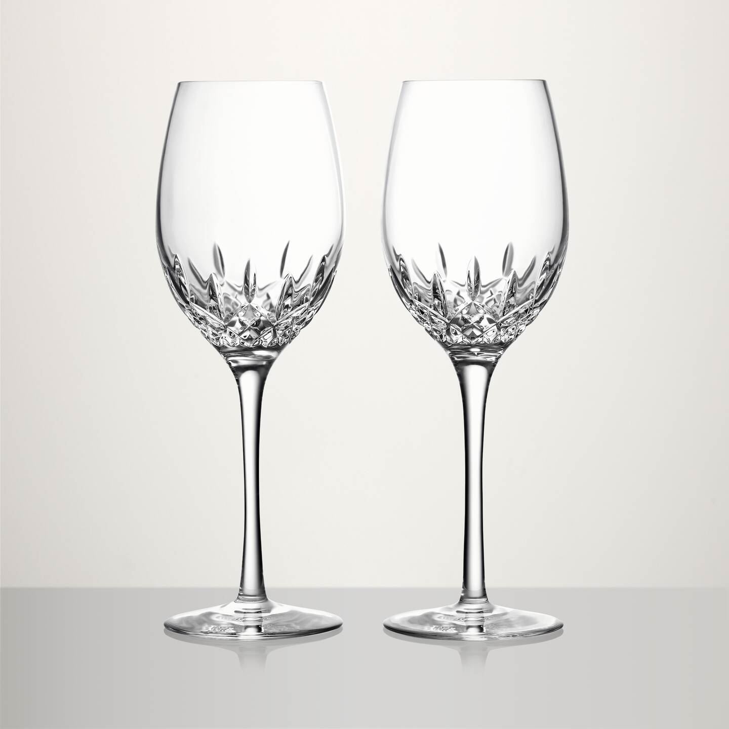 Waterford Coppia Di Calici Da Vino Lismore Diamond Essence, Cristallo, Design Contemporaneo Con Tagli A Diamante, Altezza 23,5 Cm, 280 Ml