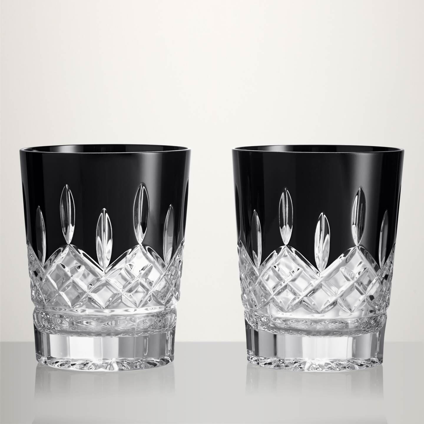 Lismore Black Double Old Fashioned, Pair