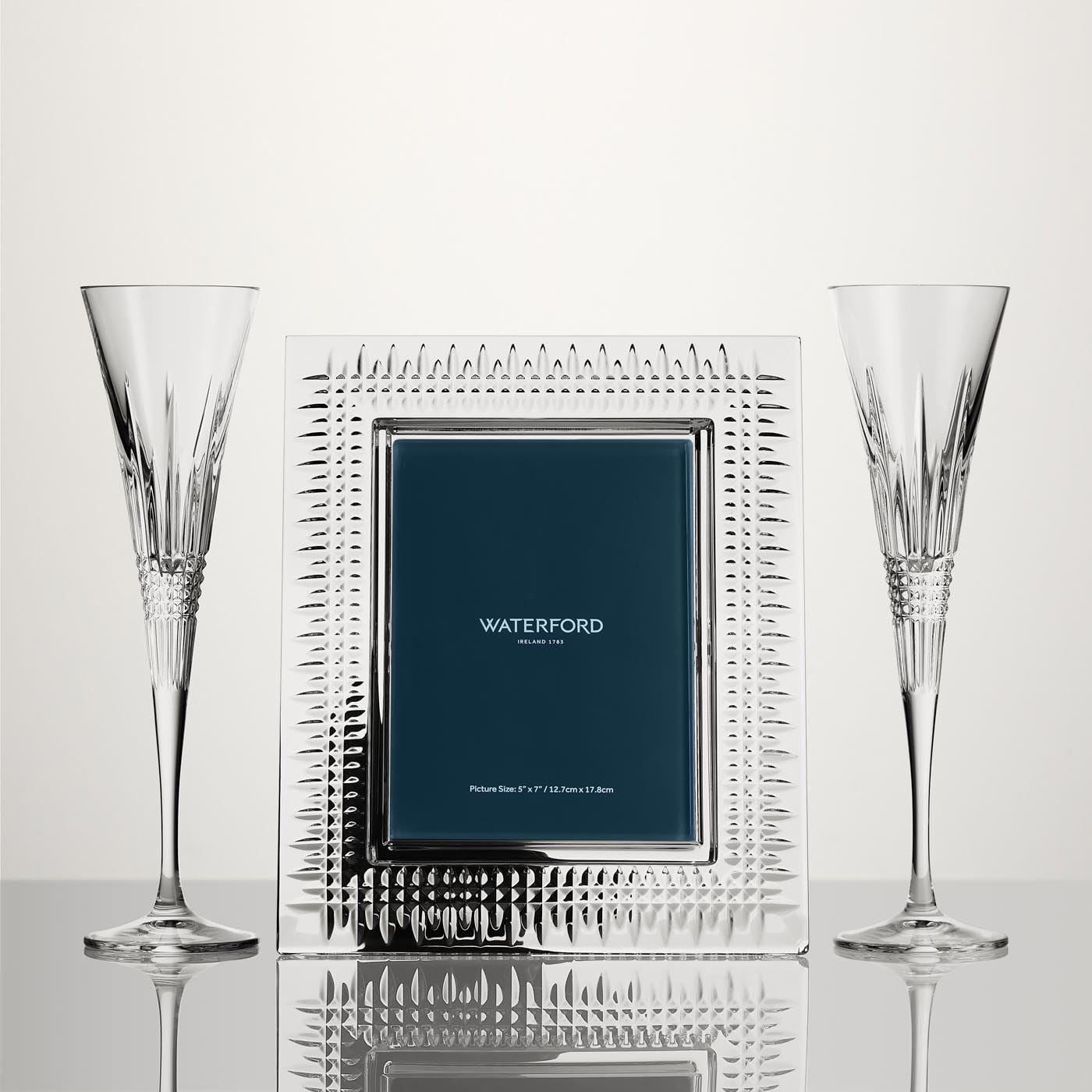 Lismore Diamond Picture Frame, 5x7 & Toasting Flutes, Set of 2